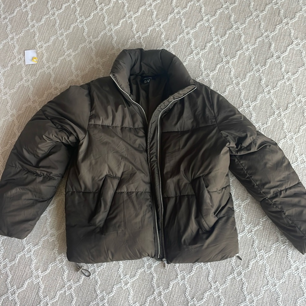Brown puffer jacket